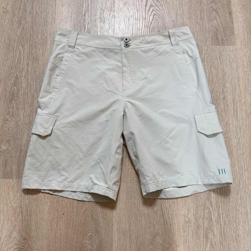 Lululemon Cargo Shorts Mens 38 Tan Nylon Stretch Hiking Outdoor Utility